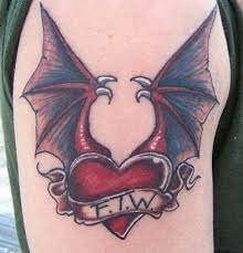 Bat Wings Heart Tattoo Design Heart Tattoo Designs Heart With Wings Tattoo Heart Tattoo