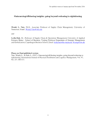 Learn about how our new company, tellus, is helping to solve one of society's most pressing problems. Pdf Outsourcing Offshoring Insights Going Beyond Reshoring To Rightshoring