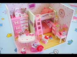 Diy Miniature Dollhouse Hello Kitty Room Not A Kit Youtube Diy Hello Kitty Hello Kitty Rooms Diy Doll