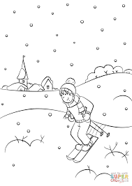 Winter Tafereel Kleurplaat Gratis Kleurplaten Printen