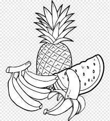 Fruit such as lemonade, watermelon, pineapple, grapes, coconut, durians etc. Coloring Book Drawing Fruit Black And White Bota Desenho Game White Food Png Pngwing