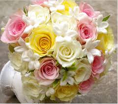 Order yellow roses flowers directly from growers. Wedding Posy Light Yellow Roses Pink And White Stephanotis Arocaria Flower Shop