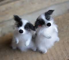 Black And Grey Spotted Dog Two Spotted Amusing Dogs Mohair Knitted Dog Art By Olgamareeva Felt Animals Felt Dogs Dog Sculpture