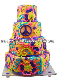 Funky Wedding Cakes Funky Wedding Cakes Hippie Cake Peace Cake