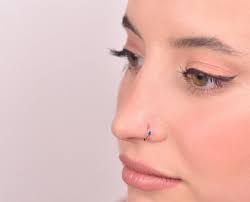 Blue Nose Stud Turquoise Nose Piercing 14k Gold Nose Ring Indian Nose Ring 18g Nose Ring 16g Nose Ring 20g Nose Ring Snug Nose Hoop In 2021 Nose Piercing Jewelry Nose