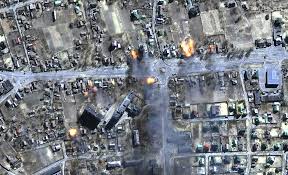 Satellite imagery shows bombed theatre ...