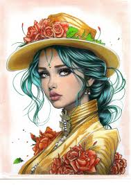 Gorgeous Steampunk Women Captains Coloring Book by ColorGnome.com Colourist 