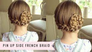 See more ideas about black hair updo hairstyles, hair styles, natural hair styles. Pin Up Side French Braid By Sweethearts Hair Youtube