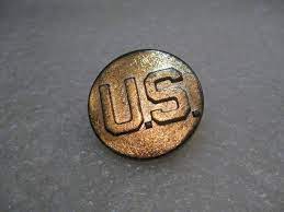 Vintage U S Army Lapel Pin Brass U S Screw Pin 1 Military Jewelry Army Lapel Pins
