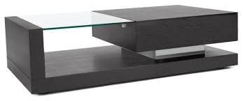 Width 90cm, height 46cm, depth 60cm. Etta Black Oak And Tempered Glass Coffee Table Contemporary Coffee Tables By Zuri Furniture Houzz