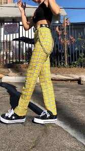 Aesthetic Black And White Plaid Pants Outfit Emma Chamberlain Ootd Belt Unif Pants Dolls Kill Shoes Urban Ou Fashion Cool Outfits Clothes