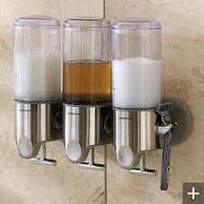 Triple Shower Dispenser By Simplehuman I Don T Have This Exact One But It Makes It So Much E Shower Storage Bathroom Shower Organization Shower Organization