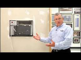 The exterior of the window unit uses a second fan to blow outside air over the condenser to cool it down. Air Conditioners Through The Wall Installation Youtube