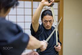Samurai Training In A Traditional Dojo In Tokyo Japanese Martial Arts Athlete Training Kendo In A Dojo Samaurai Practicing In A Gym Dojo Samurai Train