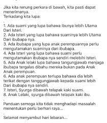 Insan yang melahirkan, membesarkan, mengasuh, mendidik dan menyediakan keperluan. La Puta Ama Auf Twitter Sis Syurga Anak Lelaki Di Bawah Kaki Ibu Tak Kira La Dah Kawin Ka Belom Syurga Perempuan Di Bawah Kaki Suami Dia Galas Tugas Ketua Slps Ayah