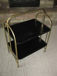 Versa Table Metal Rolling Cart Black Mid Century 2 Tier Folding Cart Fold N Roll Retro Patio Cart Deck Kitchen B Kitchen Bar Metal Chairs Patio Cart