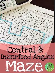 Free trigonometry worksheets to download. Central And Inscribed Angles Maze Worksheet By Rise Over Run Teachers Pay Teachers Maze Worksheet Angles Worksheet Pre Algebra Worksheets