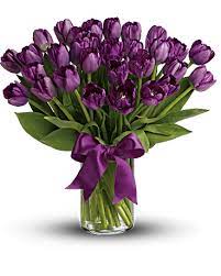 Passionate Purple Tulips Bouquet Purple Tulips Tulips Arrangement Purple Flowers