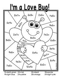 Valentine S Day Multiplication Color By Number Summer Math Activities Multiplication Math Coloring
