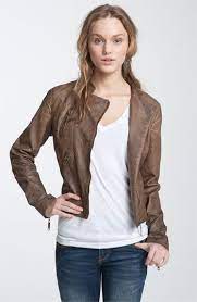 Jou Jou Weathered Faux Leather Quilted Moto Jacket Juniors Nordstrom Jackets Brown Faux Leather Jacket Clothes Design