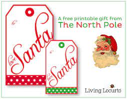 Santa Gift Tags From The North Pole Christmas Free Printable Labels Santa Gift Tags Free Santa Gift Tags Santa Gift Tags Printable