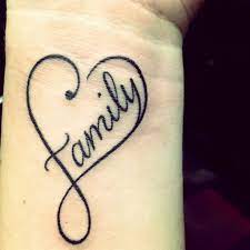 14 rest in peace tatoos; Family Unique Black Outline Heart Tattoo Design For Wrist