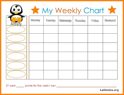 Free Weekly Behavior Chart Baby Penguin Weekly Behavior