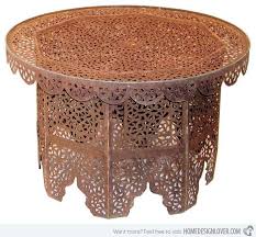 Authentic Rust Finish Oriental Furniture Coffee Table Moroccan Table