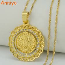 Anniyo 3 4cm Turke Coin Pendant Necklaces For Women Gold Color Turkey Jewelry Small Turkish Lira Pendand Gift 042 Coin Pendant Turkey Jewelry Womens Necklaces