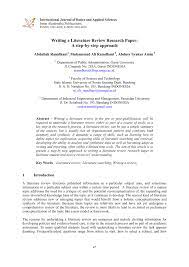 A literature review can take several months to. Pdf Writing A Literature Review Research Paper A Step By Step Approach