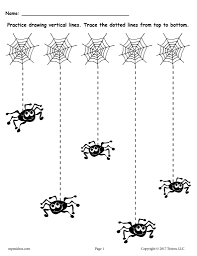 Writing barely visible lines on the blank paper. Printable Halloween Line Tracing Worksheets Supplyme
