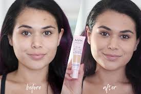 So many products that claim to be tinted are either full coverage and thick, or nothing more. Review Nyx Bare With Me Tinted Skin Veil Slashed Beauty