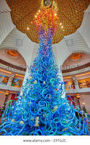 Stock Photo Glass Sculpture By Artist Dale Chihuly In The Royal Towers Grand Lobby Atlantis Hotel The Palm Dubai Uae Chihuly Dale Chihuly Glass Sculpture