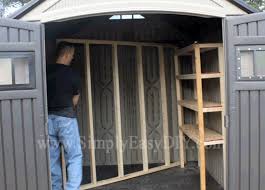 Even if you're working on a small shed, a helper makes the job easier. Simply Easy Diy Diy Shed Shelves And Organization