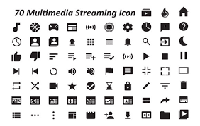 Download 73 Multimedia Streaming Icon Set Graphic By Captoro Creative Fabrica PSD Mockup Templates