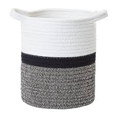 Set of 2 large storage baskets with handles, grey. Living Co Jute Rope Basket Black White Small Black White The Warehouse