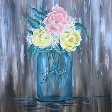 Flower Mason Jar Flower Painting