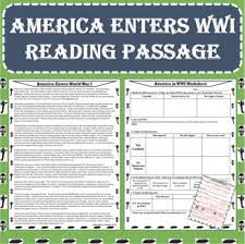 Causes of world war i worksheet. America Enters World War I Reading Passage Worksheet Pdf And Google Docs