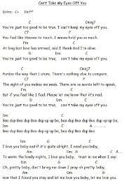 Cant Take My Eyes Off You Songsheet 1 Pdf