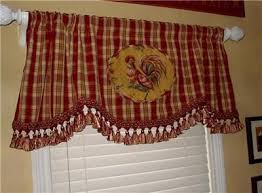 french country rooster kitchen curtains