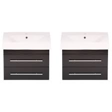 double wall mount sink vanity in