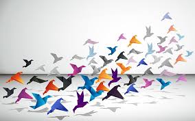 It has a capacity of three birds. Hd Wallpaper Multicolored Paper Bird Decor Lot Birds Minimalism Origami Wallpaper Flare