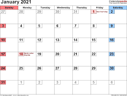 Download free excel calendar templates. Printable 2021 January Calendar Printable Calendar Design Calendar Word Calendar Template
