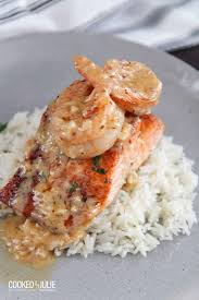 Cajun Salmon And Shrimp With A Homemade Cream Sauce Shrimp Recipes Easy Salmon And Shrimp Louisiana Recipes
