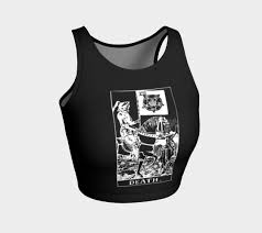 Death Card Fitted Crop Top Health Goth Gothic Fitness Tarot Tank Shirt Witch Clothing By Wyrdwolfdesigns On Et Health Goth Workout Crop Top Casual Goth