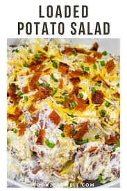 This Loaded Potato Salad Has All The Best Parts Of A Loaded Baked Potato In A Big Batc Potatoe Salad Recipe Best Potato Salad Recipe Loaded Baked Potato Salad