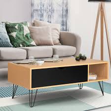 Des bois robustes pour des meubles durables. Table Basse Plateau Relevable Noemi Bois Pieds Epingle