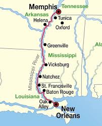 Mississippi River New Orleans To Memphis Cruise Map
