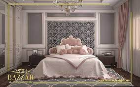 غرفه نوم نيوكلاسيك فخمه ارضيات باركيه وتم تطعيم الجدران بالبانوهات الرقيقه تصميم داخلي مصمم ديكور بالخبر بازار للديكور furniture home home decor
