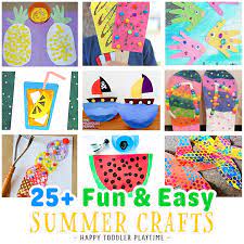Bead a caterpillar, paint flowers in a whole new way, and explore rainbows using coffee filters! 25 Fun Easy Summer Crafts For Toddlers Preschoolers Happy Toddler Playtime